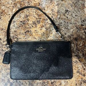 Brand New Coach black sparkly wristlet/handbag/clutch